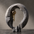 Angled view showing the textured ring and sculpted base