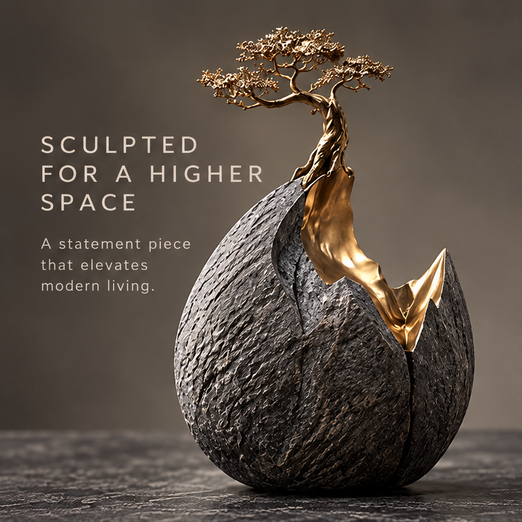 Close-up of fine branching details and the reflective gold-tone interior